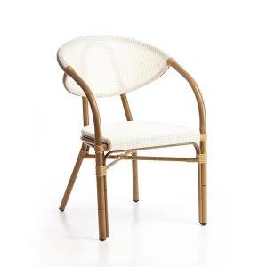 Ghế Bistro ngoài trời màu trắng và đen